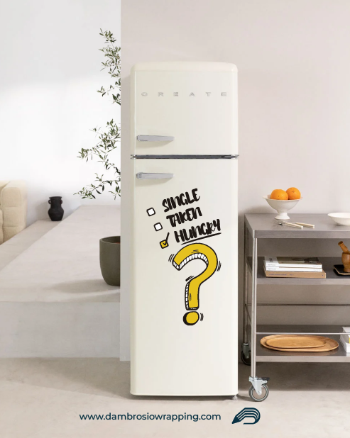 Adesivo per frigorifero - Single, Taken, Hungry