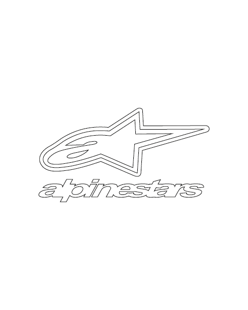 Adesivo Alpinestars completo scritta e logo