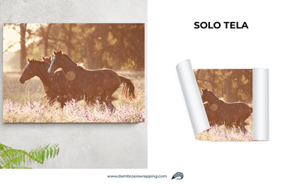 Tela / Quadro Cavalli Tramonto