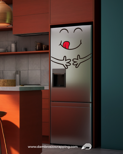 Adesivo per frigorifero - Faccia Affamata con Abbraccio