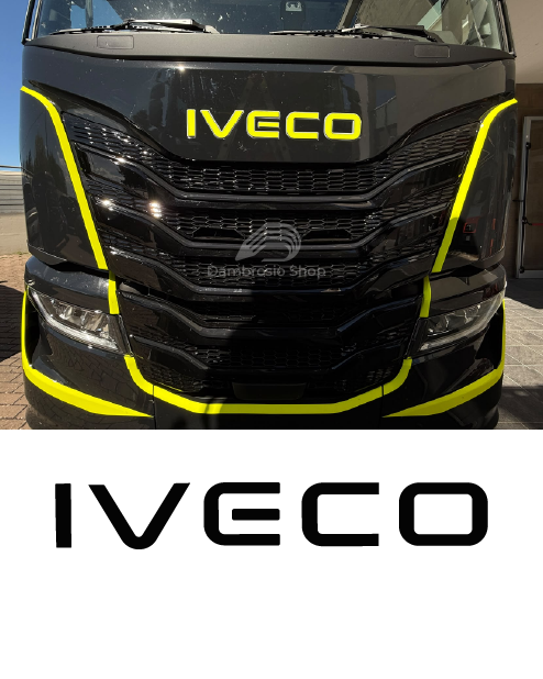 Adesivo Scritta "Iveco" per Fronte Cabina S-Way 580 | Retro Illuminato