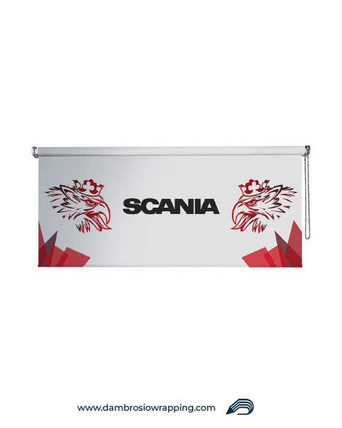 Blackout roller blind - SCANIA White Fury