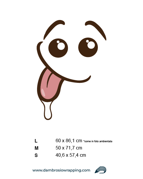 Adesivo per frigorifero - Faccia Affamata