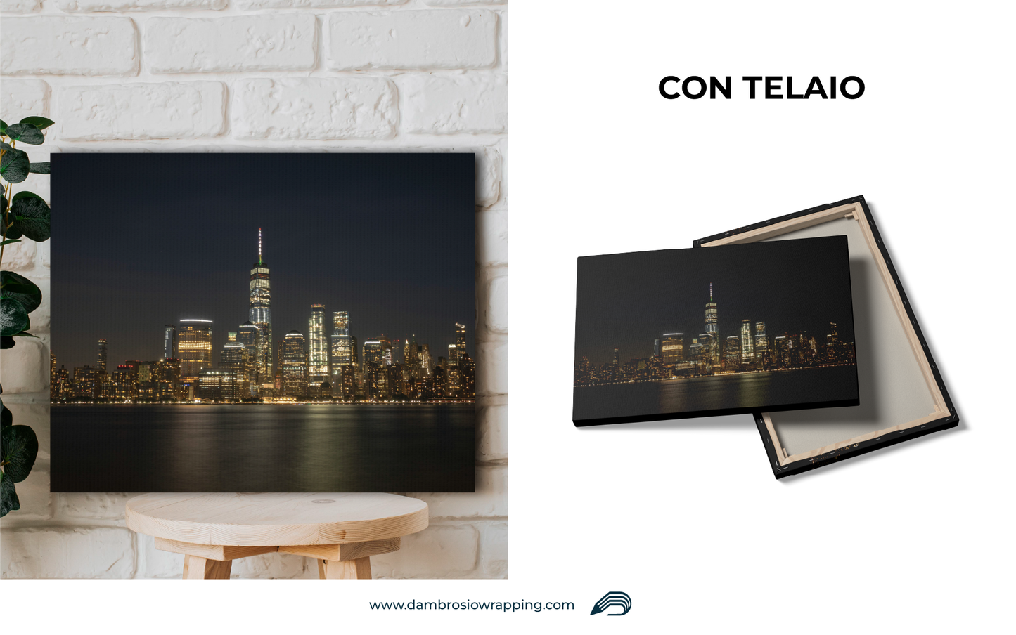 Tela / Quadro New York di Notte