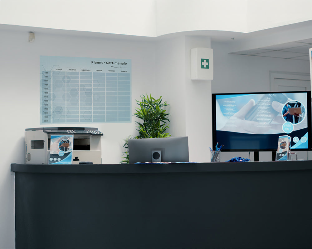 Lavagna Riscrivibile/Riposizionabile - Planner Settimanale per Studio Medico
