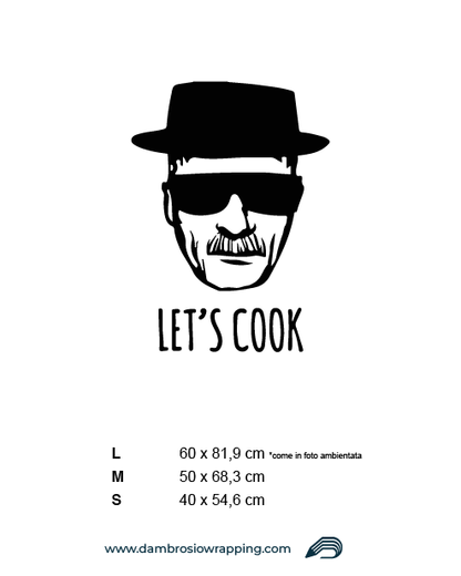 Adesivo per frigorifero - "Let's Cook / Andiamo a cucinare" con Volto
