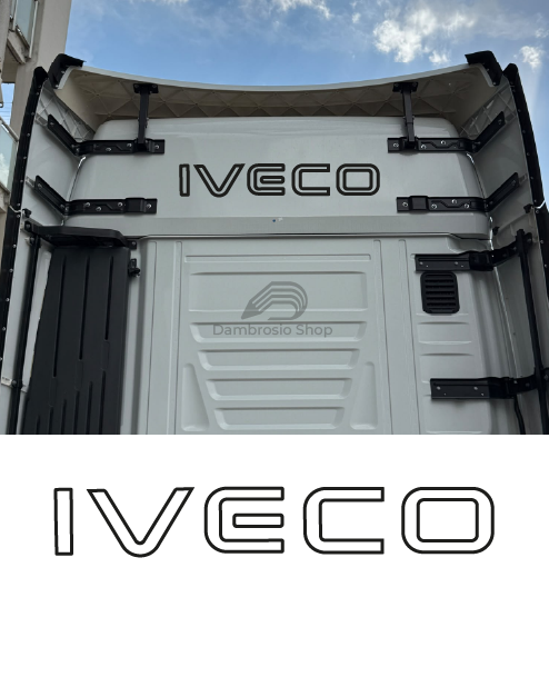 Adesivo Scritta "Iveco" per Retro Cabina Posteriore Camion - Solo Contorno