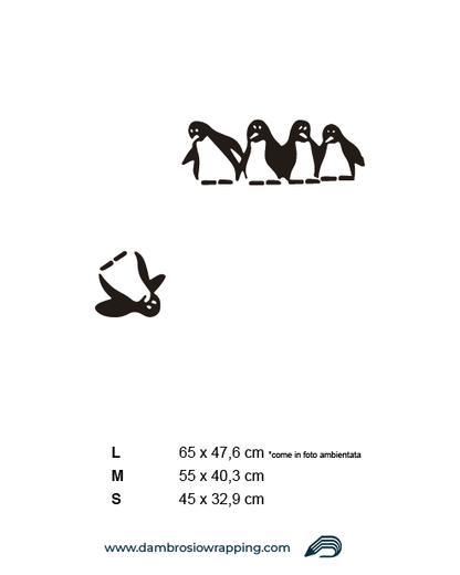 Adesivo per frigorifero - Pinguini in fila